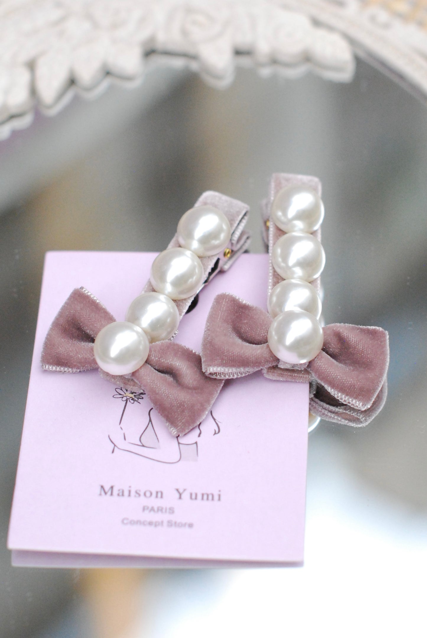 Barrettes à Nœuds et Perles