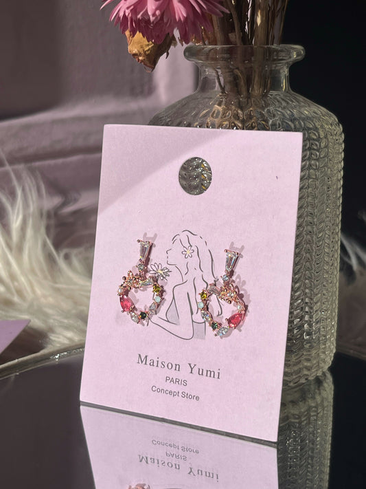Boucles d’oreilles cœurs multicolores