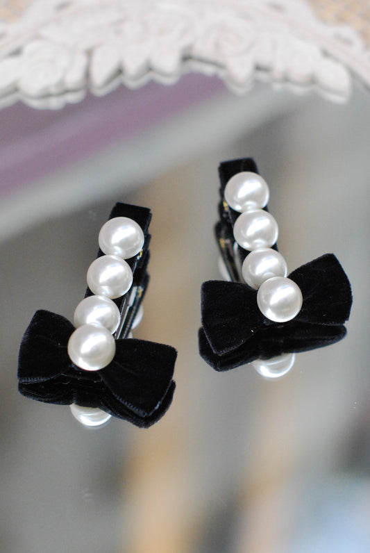 Barrettes Nœuds et Perles